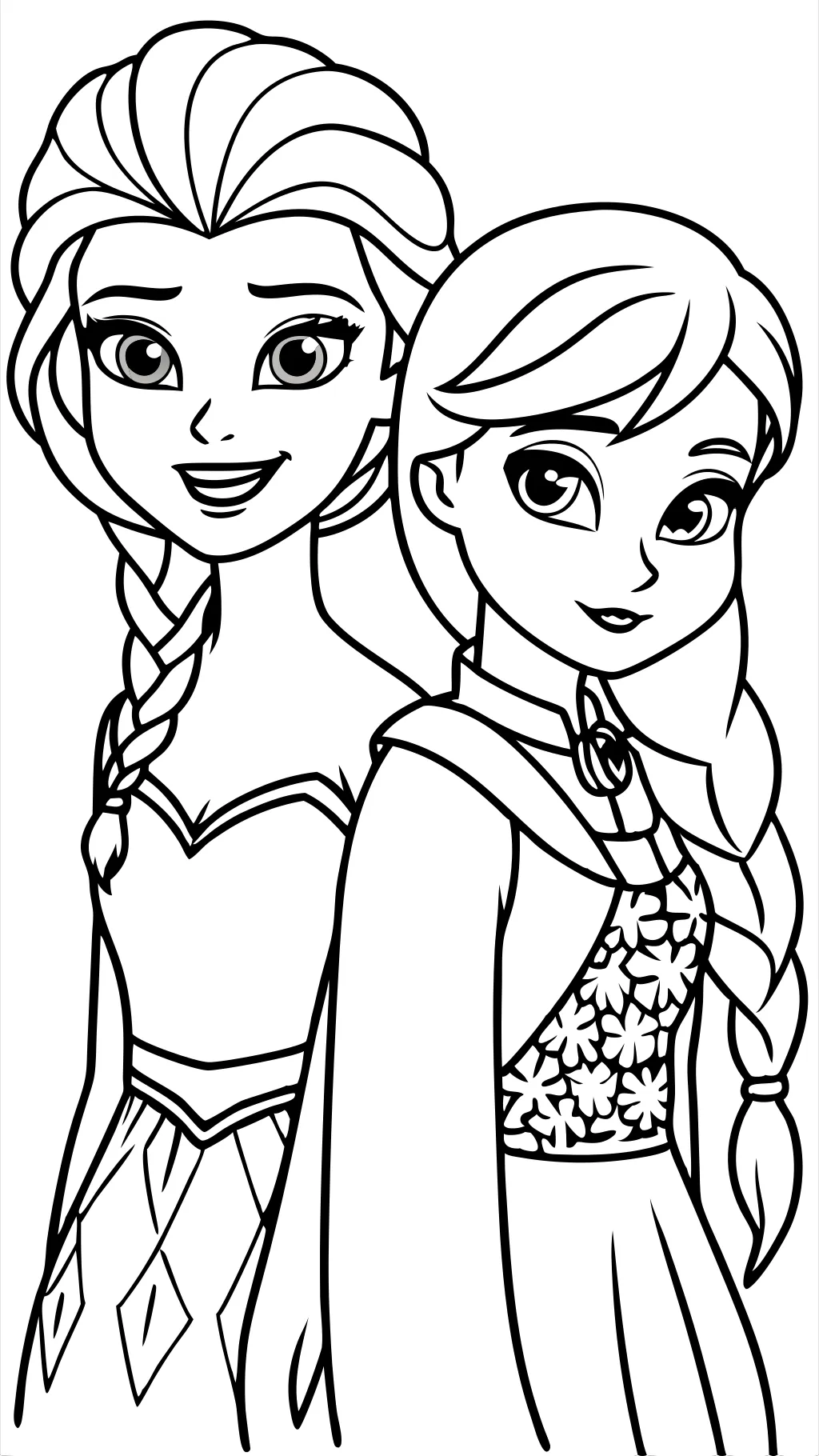 Páginas para colorear de Elsa y Anna